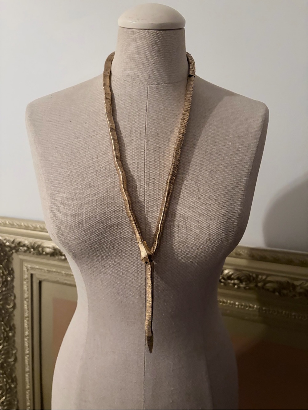 Zara Gold Wrapped Lariat Necklace